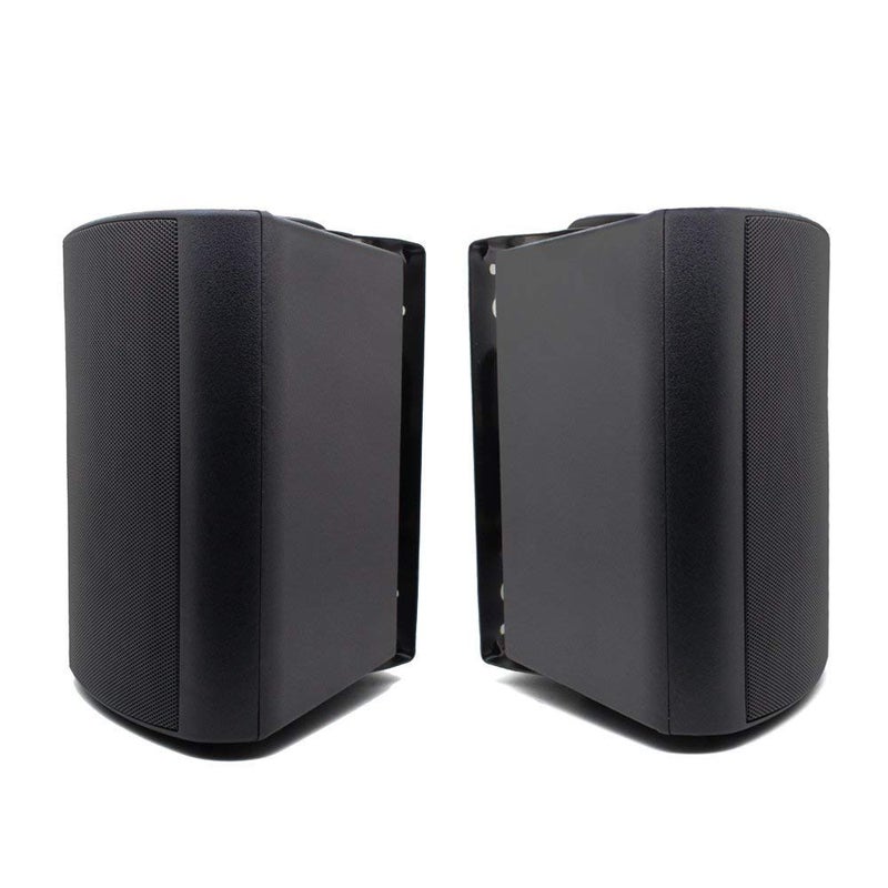 Herdio 5.25 Inch Indoor Outdoor Bluetooth Speakers Patio Waterproof Wired Wall Mount System 300 Watts (Black) - Image 2